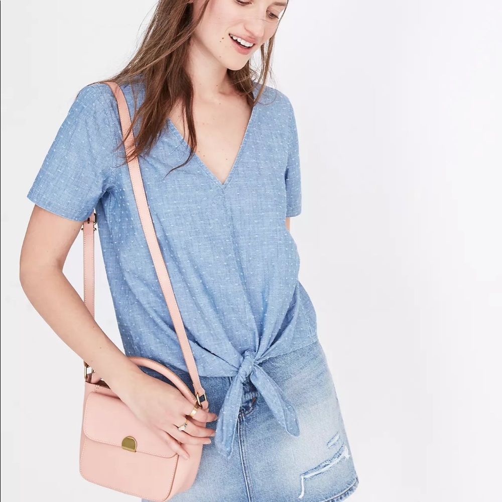 MADEWELL | Chambray Novel Tie-Front Top